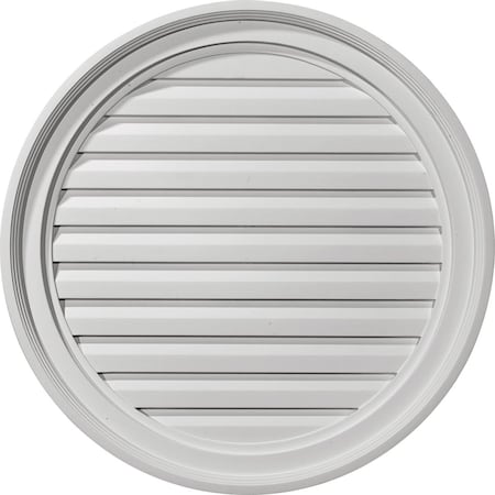 Ekena Millwork Round Gable Vent Louver, Functional, 24"W x 24"H x 1 1/8"P GVRO24F
